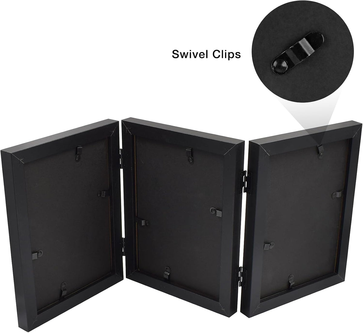 Frametory, 5x7 Triple Picture Frames Black, 1 Pack