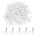 200 Pieces Cable Clips White Wire Nail Clips Ethernet Cable Wire Nails Tacks Clips Cable Management Wire Wall Clips Cord Holder 7mm Nail Cable Clips Round Coaxial Cable Clamps Cords Staples (White)