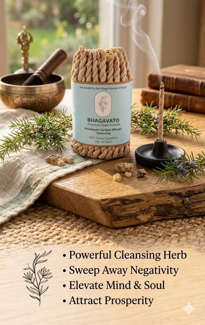 Handmade Himalayan Rope Incense,Eco-Friendly, Aromatic Ambiance, Healing, Purification, Made from Pure Himalayan Herbs (Natural Juniper (Dhupi))