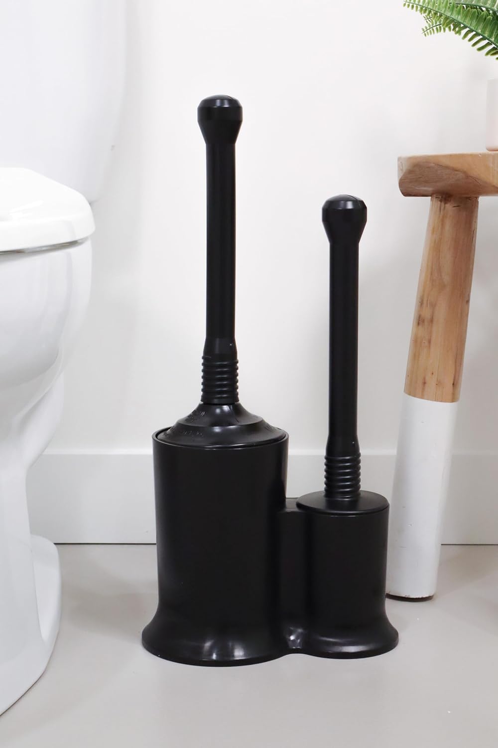Master Plunger 500 & Toilet Brush Combo Set – Heavy-Duty Black Toilet Plunger with High-Efficiency Brush and Holder – Durable, Compact Bathroom Cleaning Kit: MP500-C3