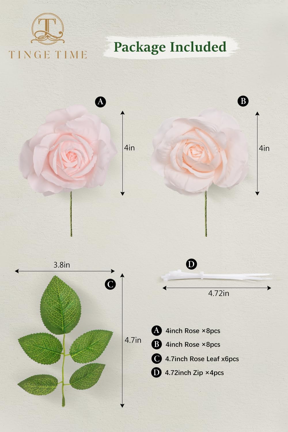 TINGE TIME Pink Artificial Flowers Combo Box Set, 16PCS Fake Rose Silk Flower w/Stem for DIY Wedding Bouquets Centerpieces Baby Shower Party Home Spring Decoration (Light Pink & Deep Pink)