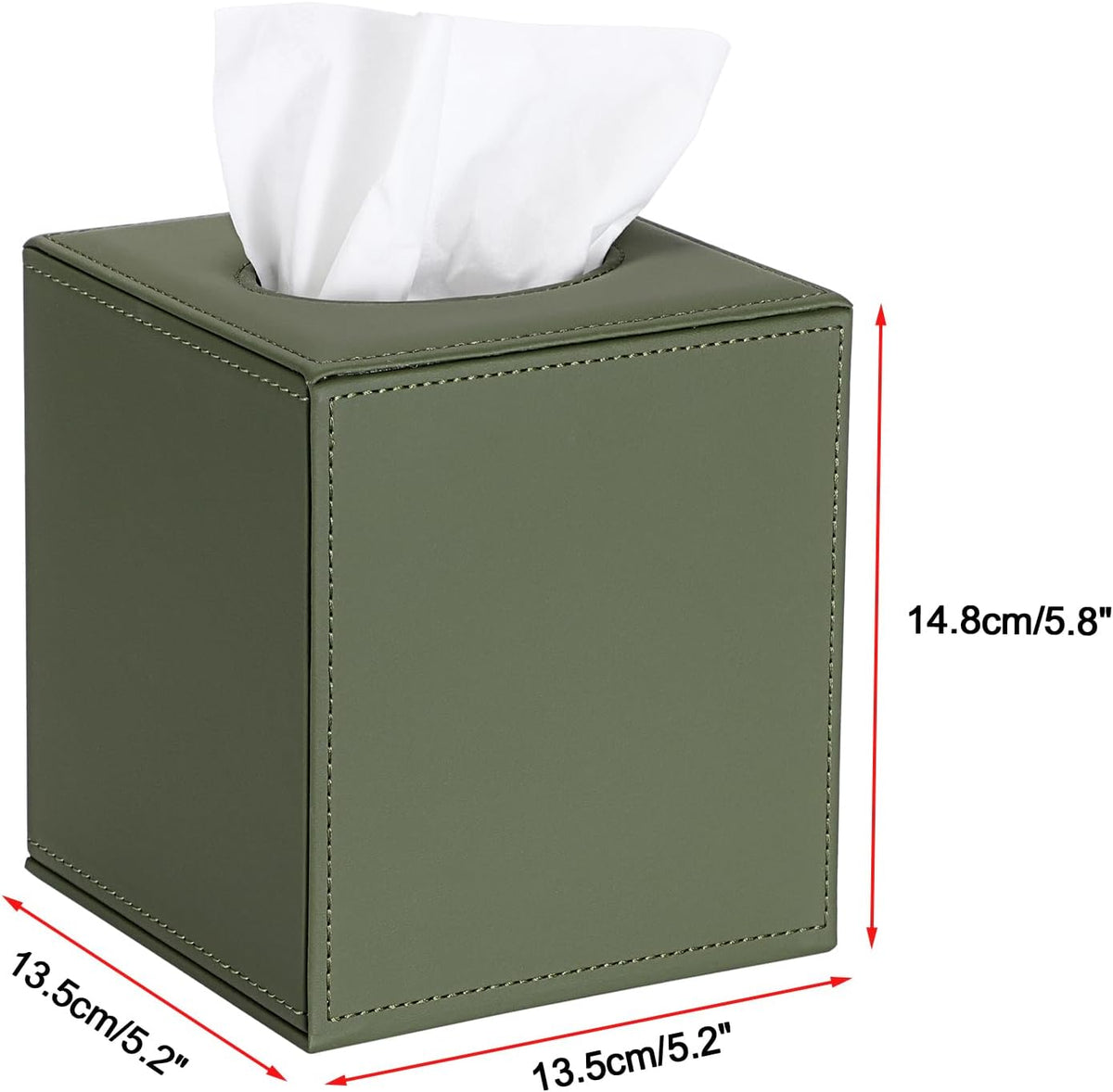 Sumnacon Square Tissue Box Cover with Magnetic Bottom,PU Tissue Box Holder