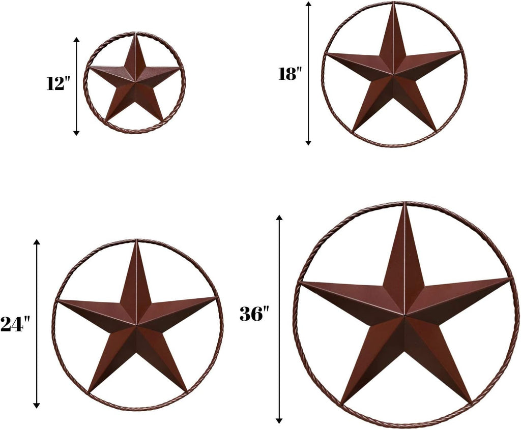 Barn Star - Metal Stars for Outside Texas Stars Art Rustic Vintage Western Country Home Farmhouse Wall Decor (18")