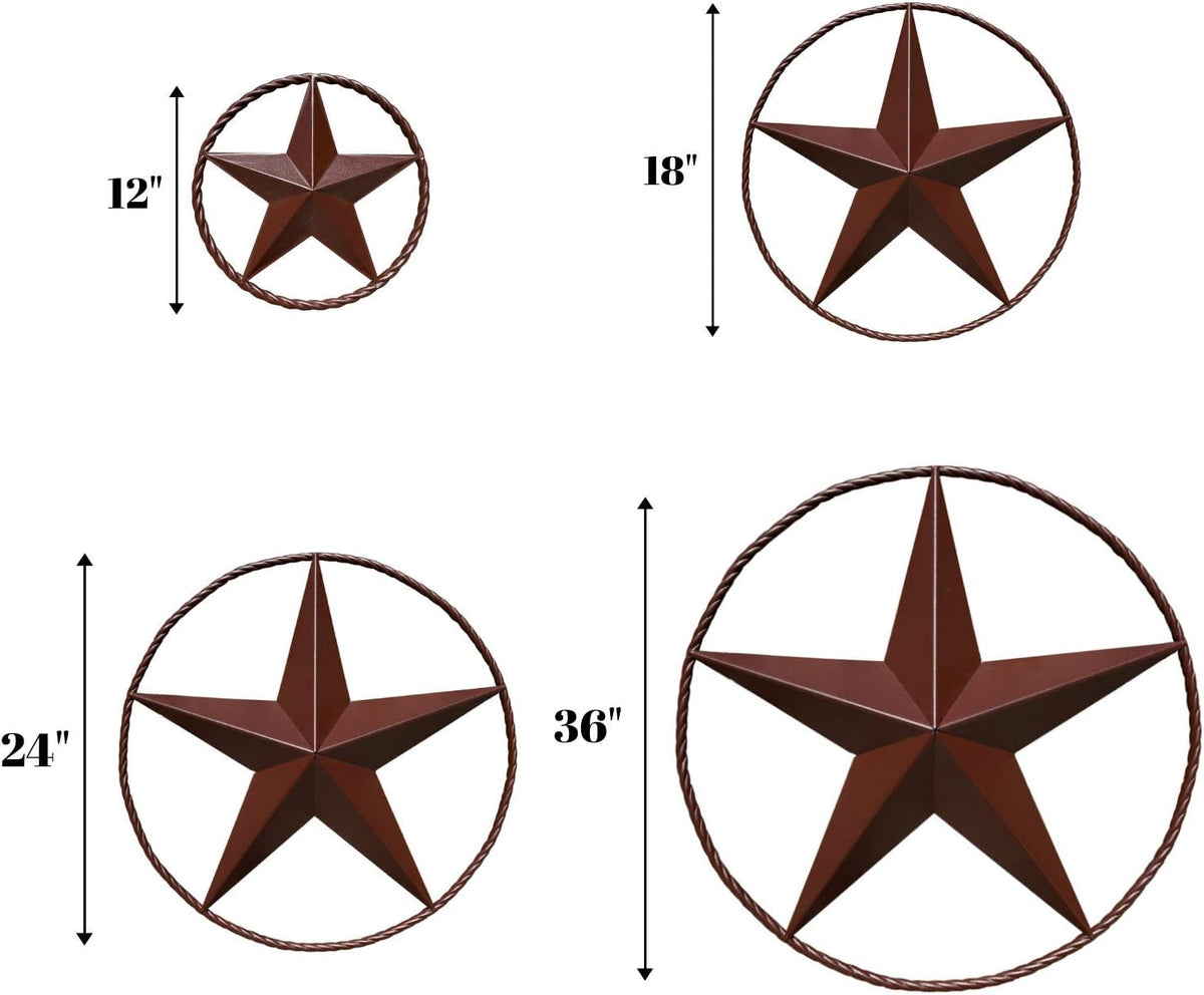 Barn Star - Metal Stars for Outside Texas Stars Art Rustic Vintage Western Country Home Farmhouse Wall Decor (18")
