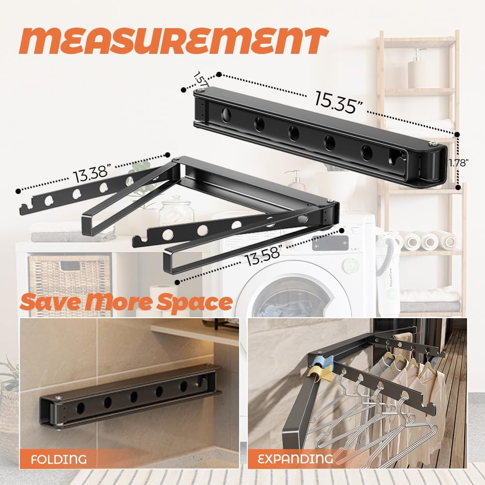 Step Up Laundry Drying Rack Wall Mount, Clothes Drying Rack