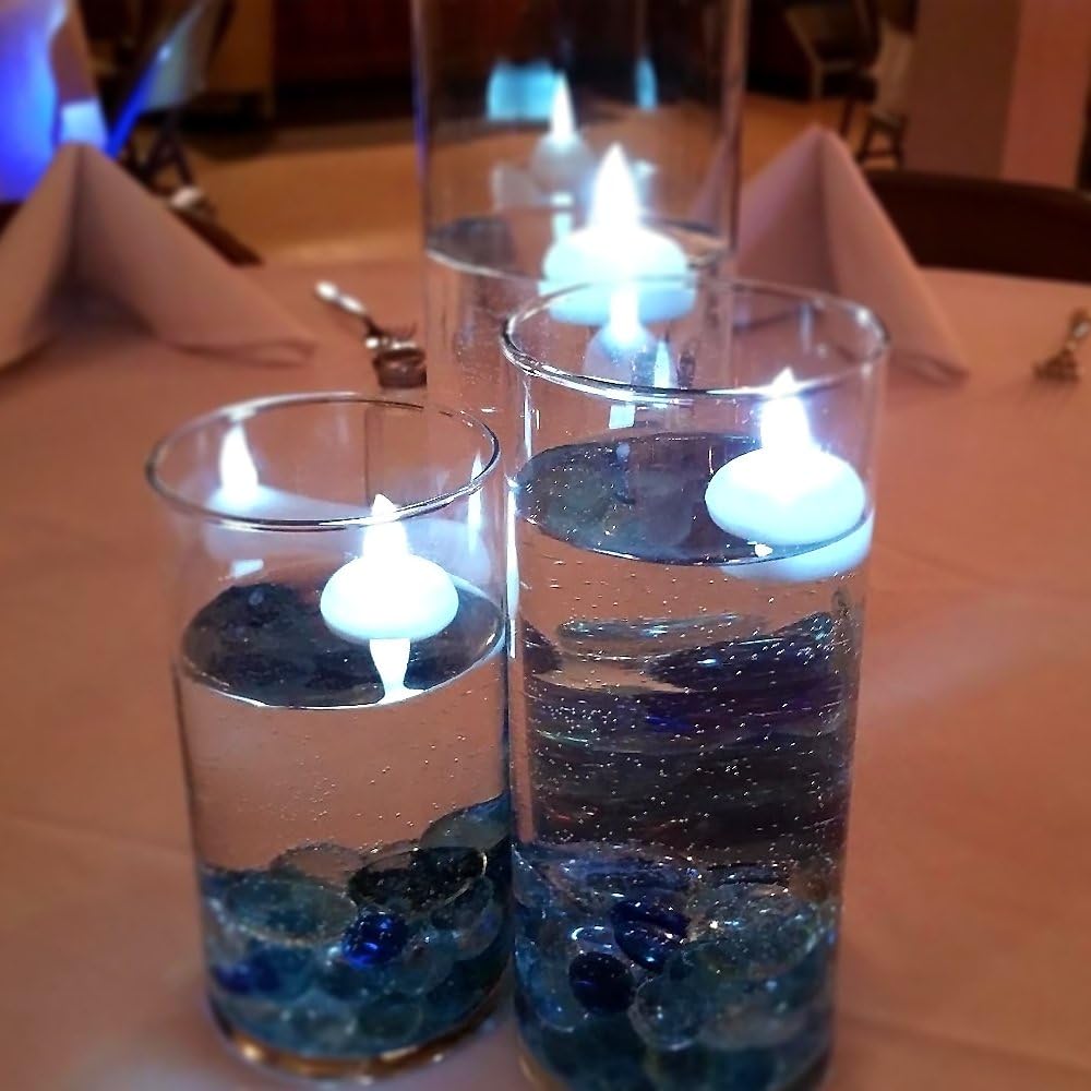 Novelty Place 24Pcs Waterproof Flameless Floating Tealights, LED Floating Candles Cool White Flickering Tea Lights - Battery Operated Candles Decoration for Wedding, Christmas, Party, Pool, Pond
