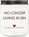 Wedding Gifts for Newlyweds, Bridal Shower Gift for Bride and Groom, Funny Engagement Gifts for Him and Her, Lavender Scented Candles, No Longer Living in Sin