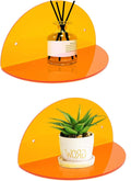 ROYALITA 2-Pack Small Acrylic Shelves Room Decor Floating Shelves, Orange