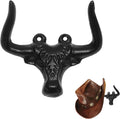 Cast Iron Wall Mount Hook – Black Bull Design, 1 Pack – Vintage Rustic Coat Hook for Entryway, Bathroom, Kitchen, or Bedroom