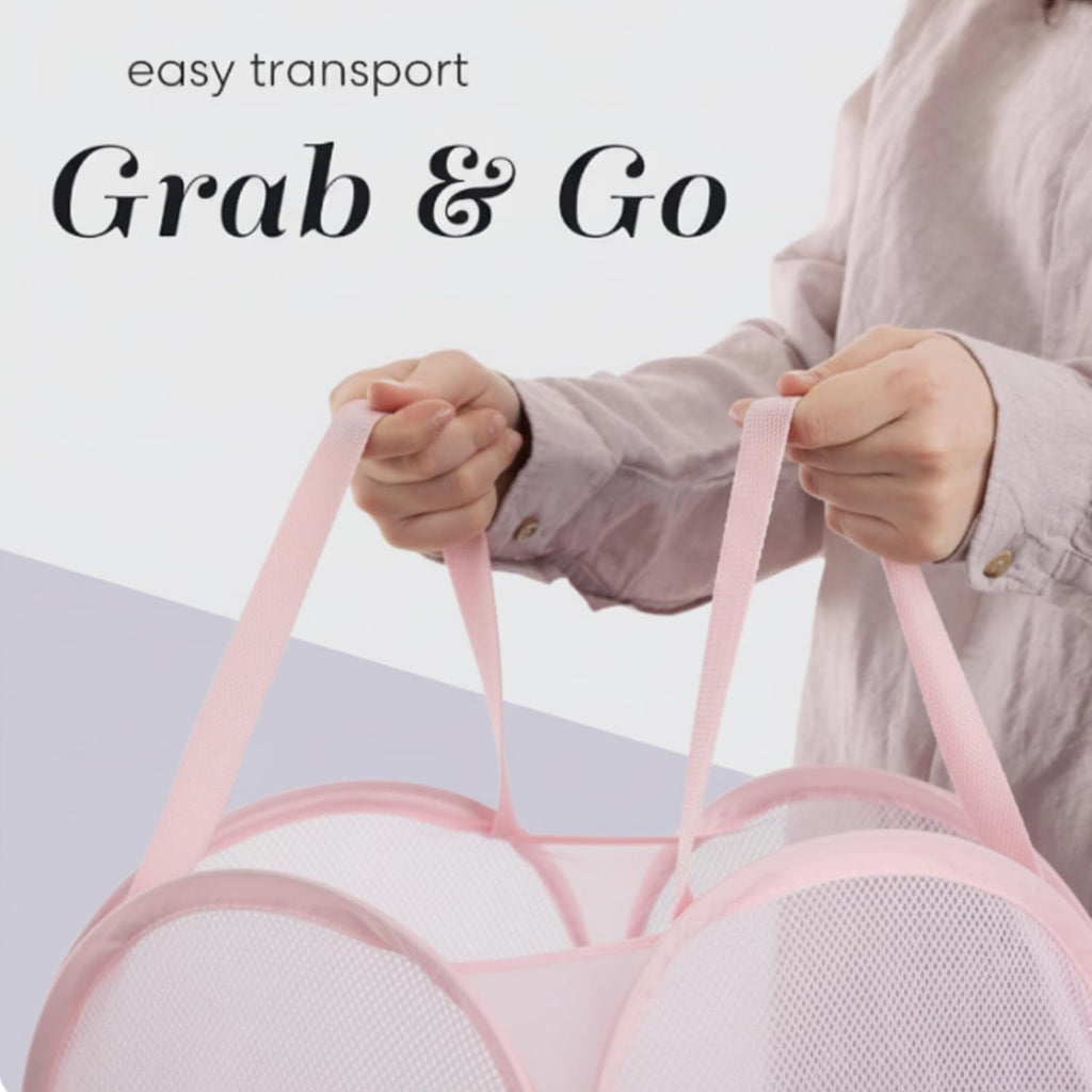Handy Laundry Mesh Pop Up Hamper Foldable Collapsible Basket