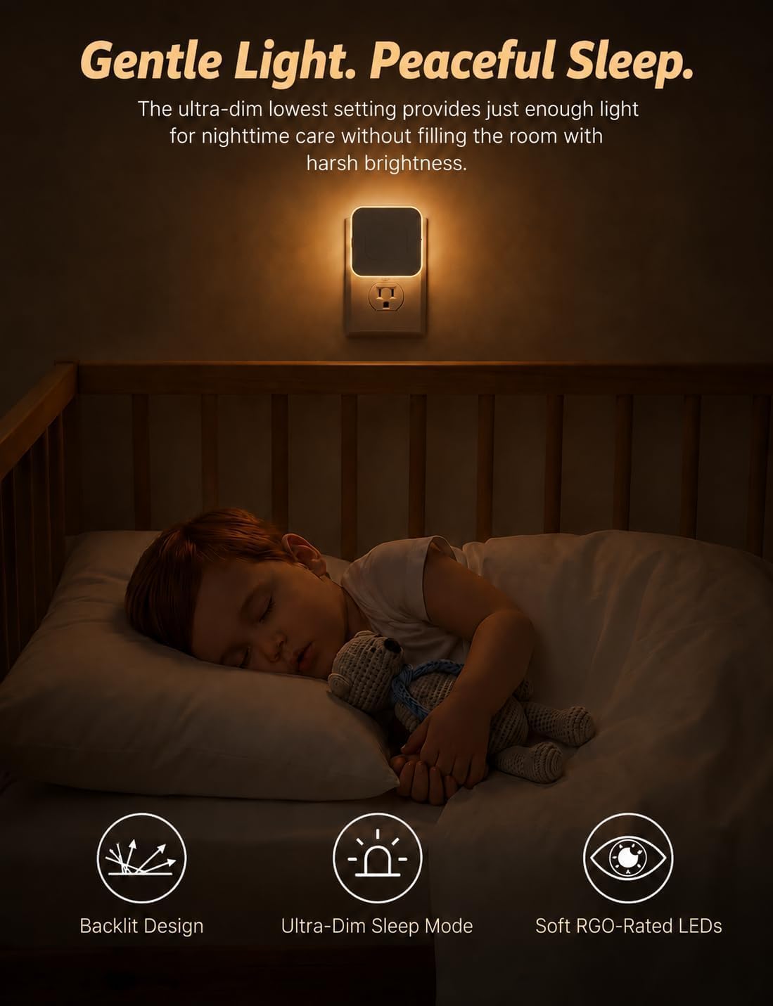 Sujeet Plug-in Motion Sensor Night Light, Blue & 2700K Warm White, 4 Pack