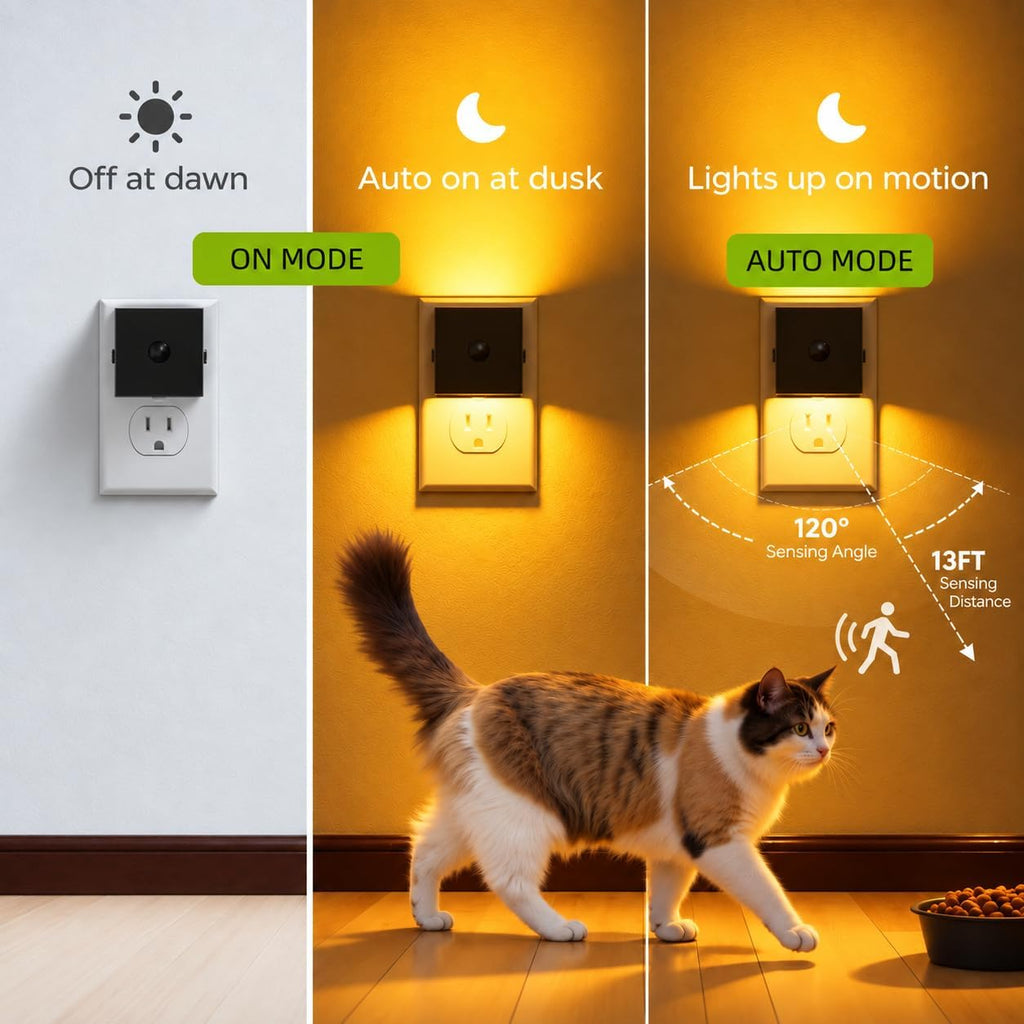 L LOHAS LED Plug in Night Light with Motion Sensor and Dusk to Dawn Sensor