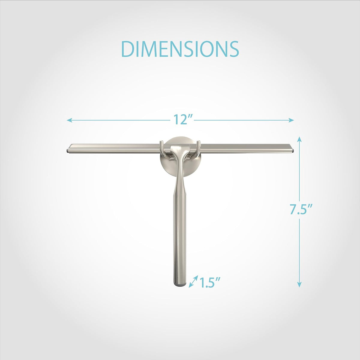 Better Living Deluxe XL Shower Squeegee, 12” Blade, Brushed Nickel