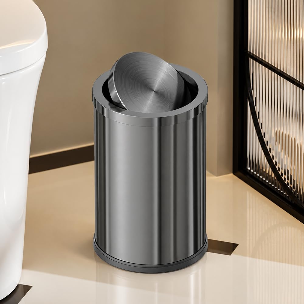 9L/2.4Gal Small Trash Can with Flip Lid,Bathroom Trash can