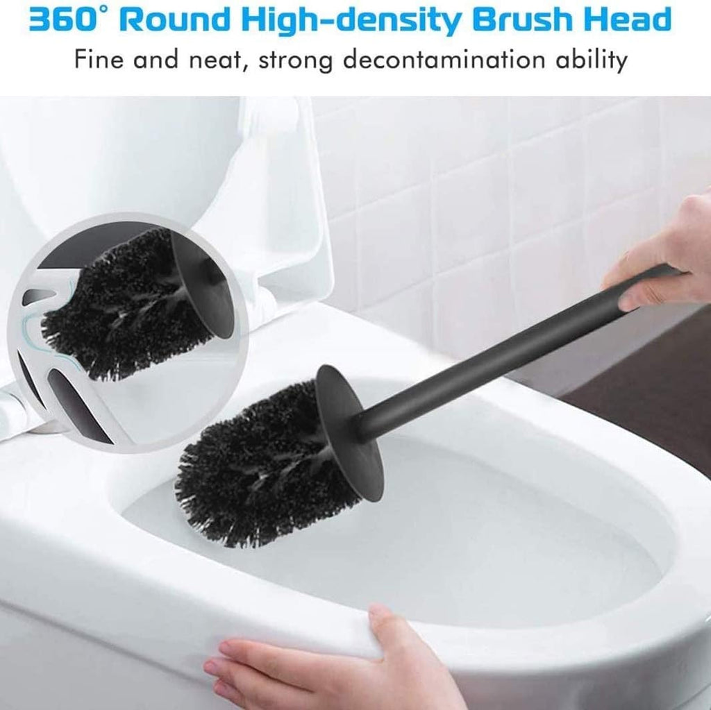 BGL Stainless Steel 304 Black Toilet Bowl Brush and Holder Set Cleaning Tool Holder with Toilet Brush