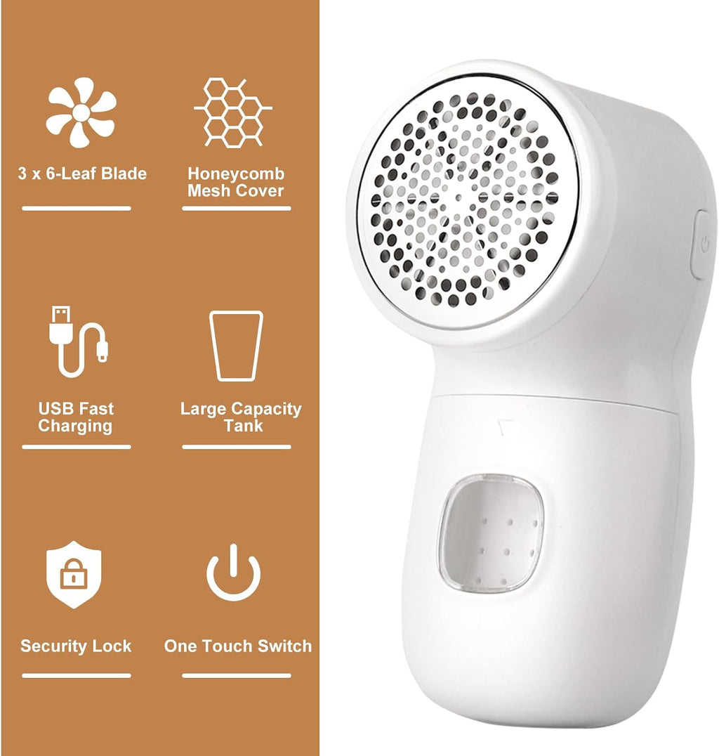 Rechargeable Fabric Shaver Lint Remover, 2 Blades Defuzzer for Clothes Couch Furniture Blankets