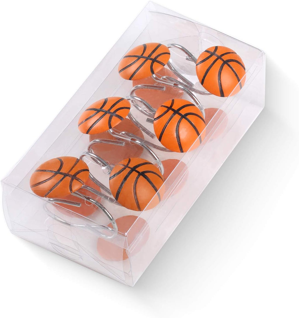 CHICTIE Basketball Shower Curtain Hooks,Sports Shower Rings for Bathroom