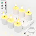 6 Pack Rechargeable Tea Lights Flameless Candles with Remote & Timer