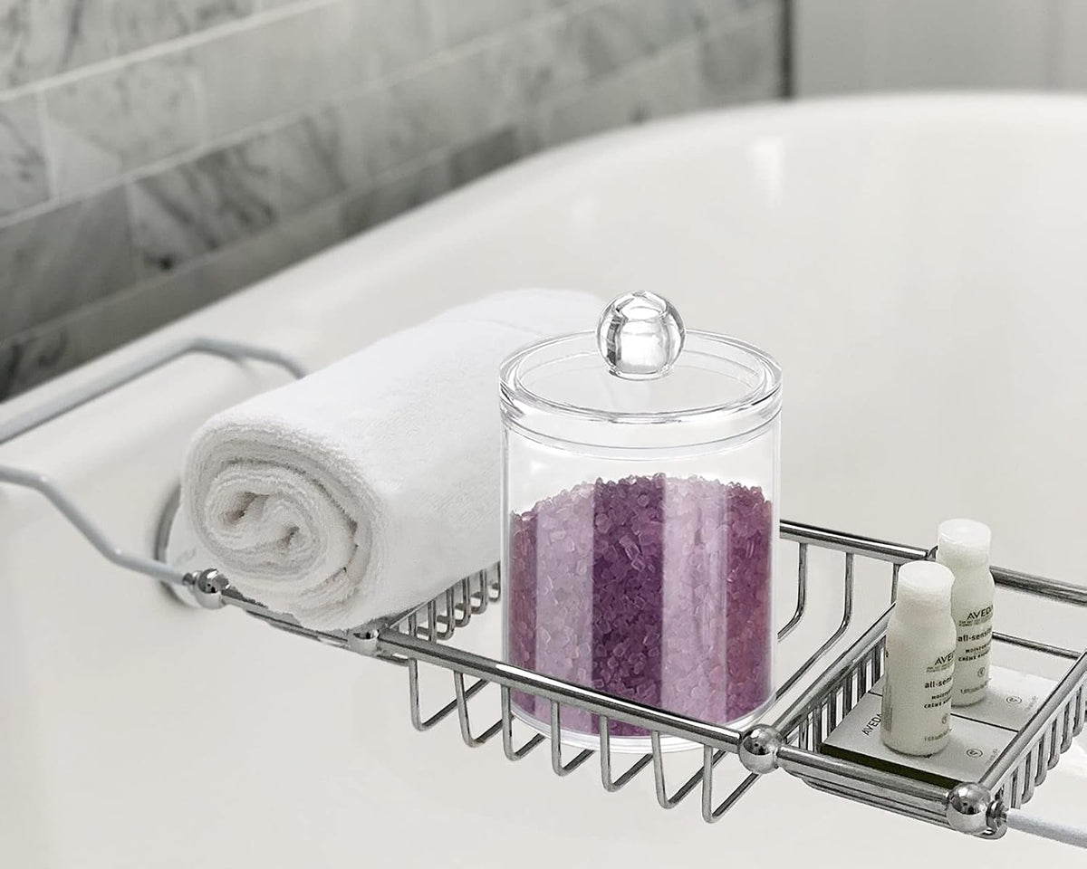 DAPOWER 3 Pack Qtip Holder Storage Canister for Cotton Ball Cotton Swab
