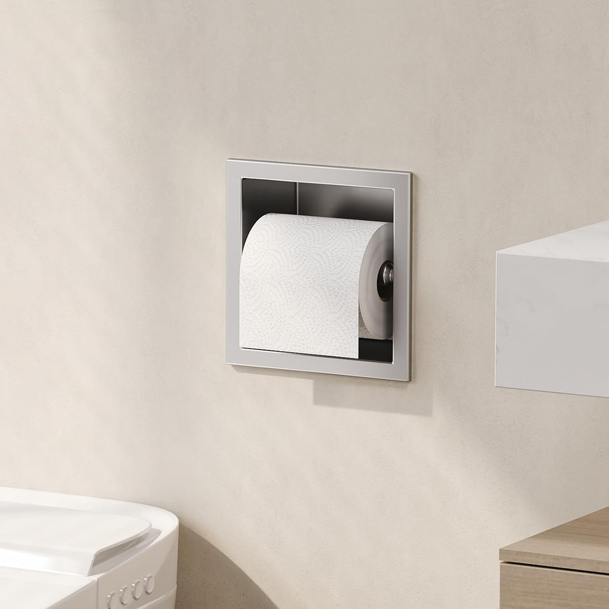 Neodrain Brushed 304 Stainless Steel Recessed in Wall Toilet Paper Holder