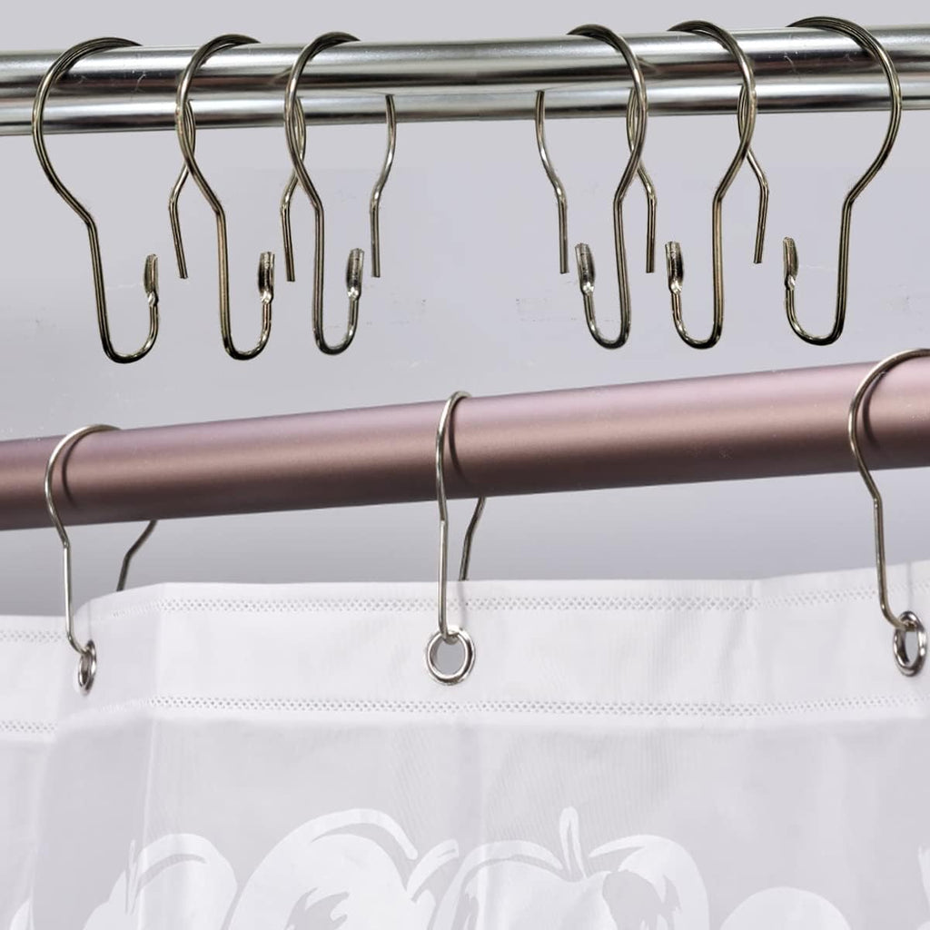 Shower Curtain Rings Hooks, Rust-Resistant Metal Shower Curtain Hooks, Stainless Steel Shower Curtain Rings for Bathroom Shower Curtain Rod (50PCS)