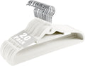 20 Pack Velvet Slim Non-Slip White Hangers - Space Saving Clothes Hangers with 360° Swivel Hook for Heavy Duty Adult Clothes
