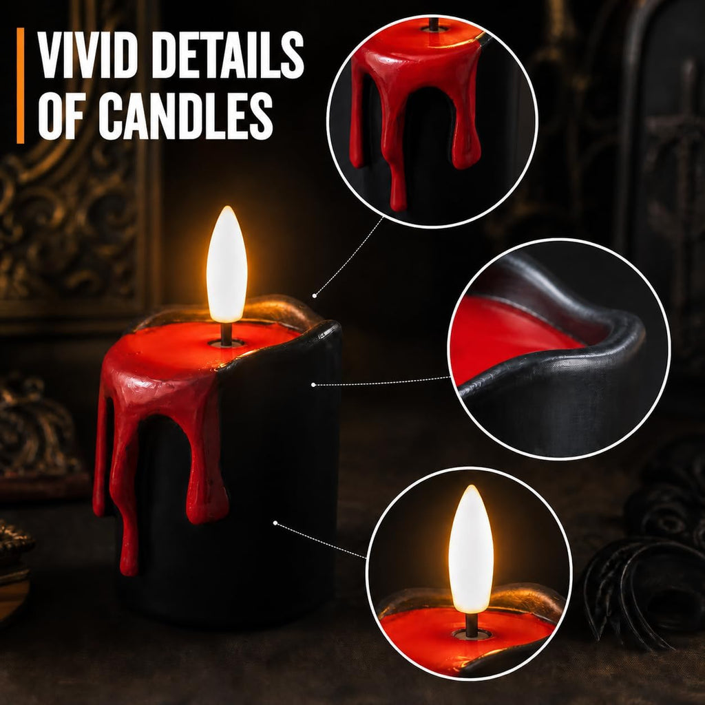 Halloween Flameless Votives Candles with Remote Timer, 2X3.35", 6 Pack