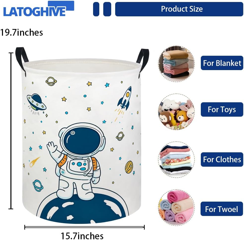 Baby Laundry Hamper kids laundry Basket Waterproof Storage Bin for(Star Astronaut)