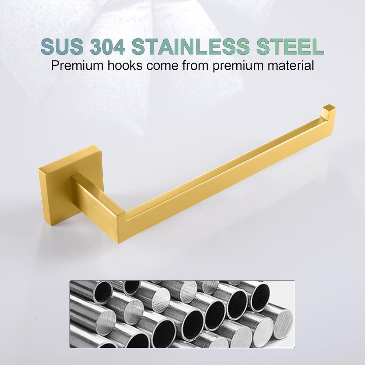 KOKOSIRI Towel Bar Gold Hand Towel Holder for Bathroom Kitchen Hardware Stainless Steel Wall Mounted, Brushed Gold, B3003BG