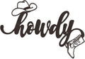 Metal Howdy Sign Wall Art Cowboy Hat Boot Decor Home Office