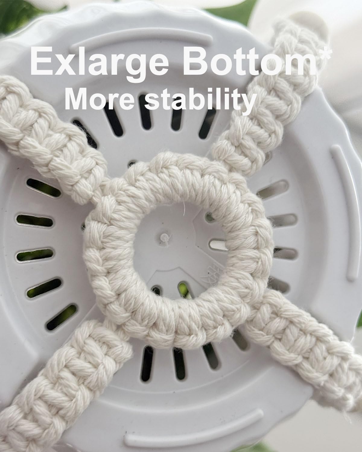 Macrame Plant Hanger Indoor Hanging Flower Pot Holder Boho Home Decor Planter Basket for Indoor Outdoor Ivory (POTS NOT Included) (Wood Bead-35, 1)