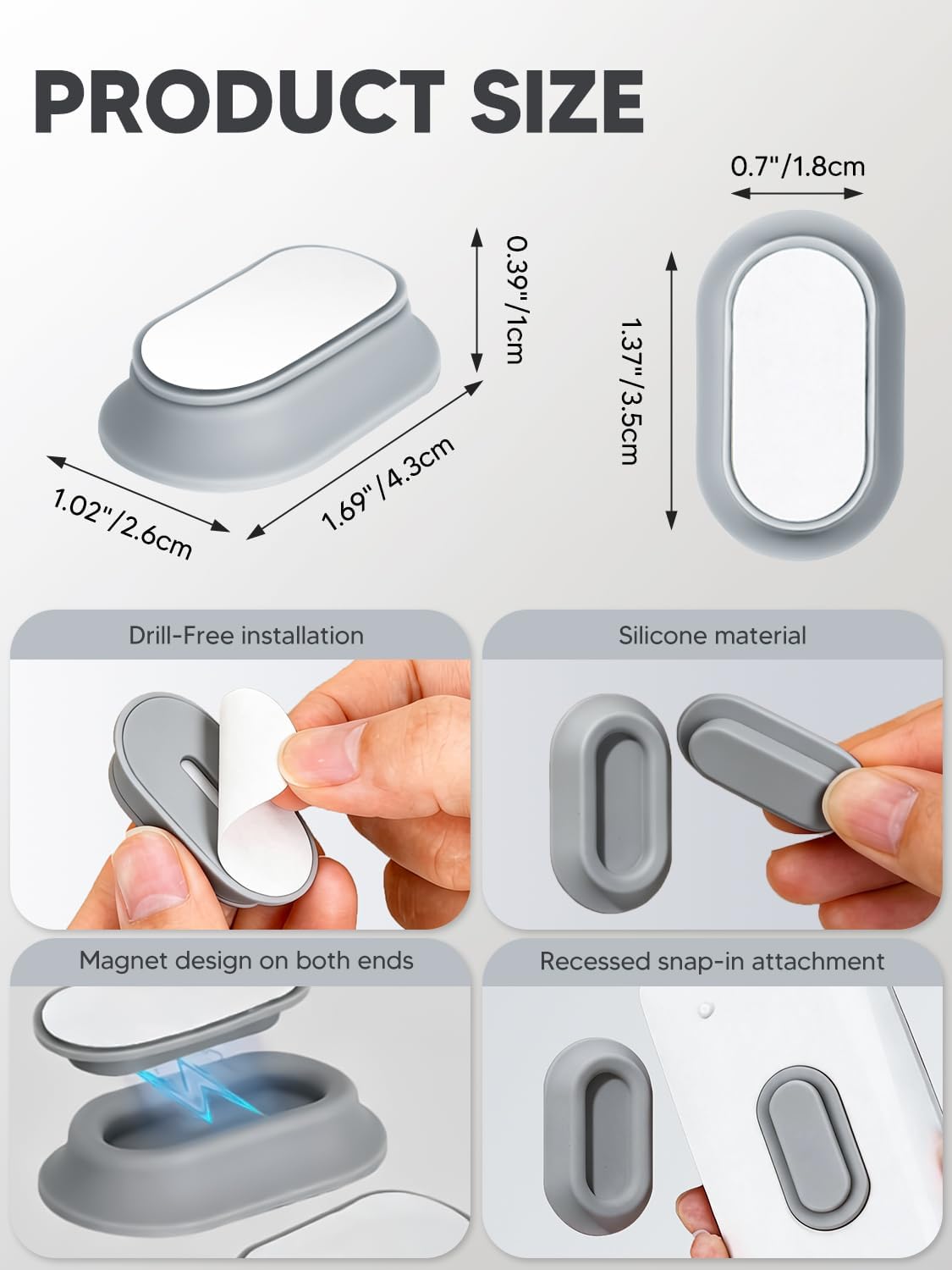 20 Pcs Magnetic Remote Control Holder, Self-Adhesive Wall Mount Organiser, No Drilling Silicone Remote Caddy for RV, Bed, TV, Ceiling Fan, Air Conditioner Remote, Multicolor