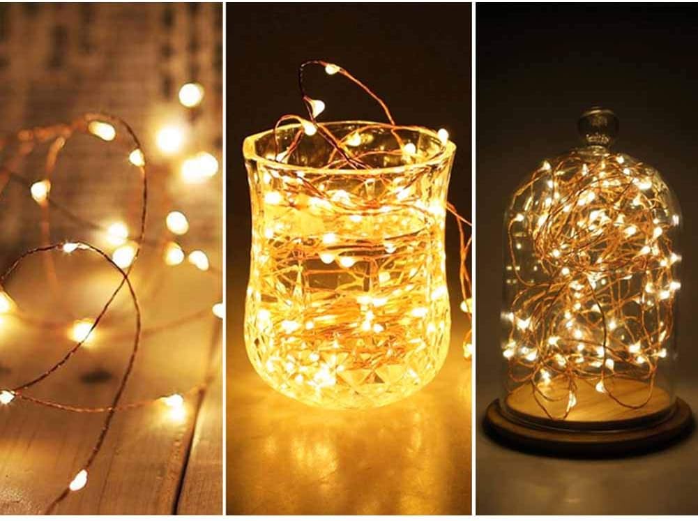 Twinkle Star 200 LED 66 FT Copper String Lights, Warm White (Pack of 3)