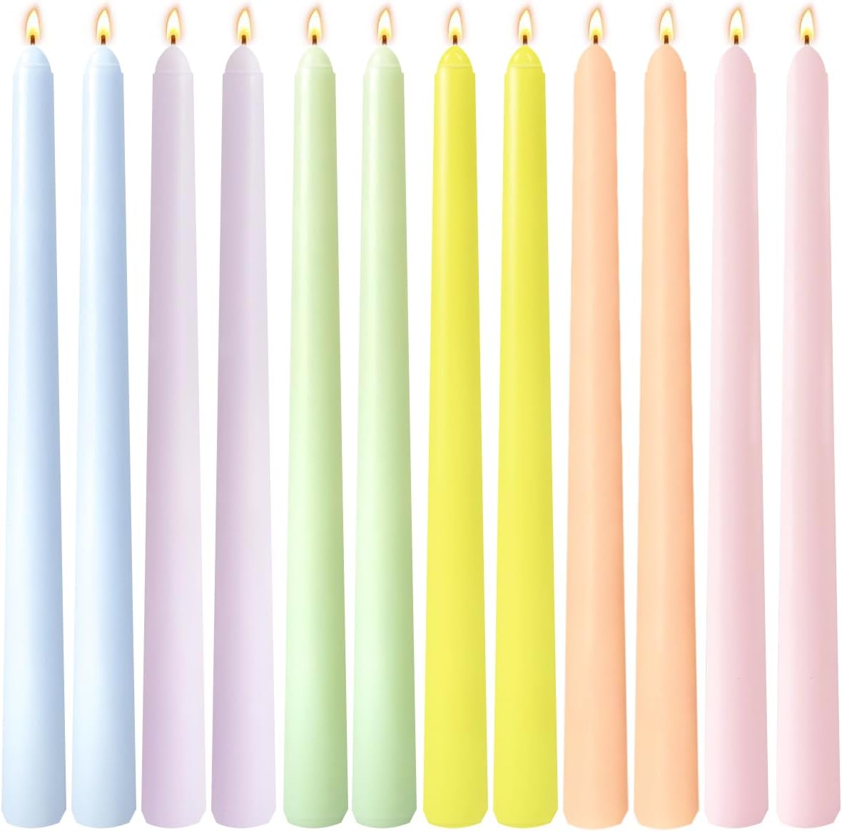 Pastel Unscented Taper Candles for Spring Easter Home Table Decor