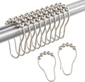 Amazer Shower Curtain Rings, Rust-Resistant Metal Shower Hooks Ring Shower Rings for Curtain Rolling Shower Curtain Hooks for Bathroom Shower Rod Shower Curtain Hangers, Set of 12, Matte Nickel