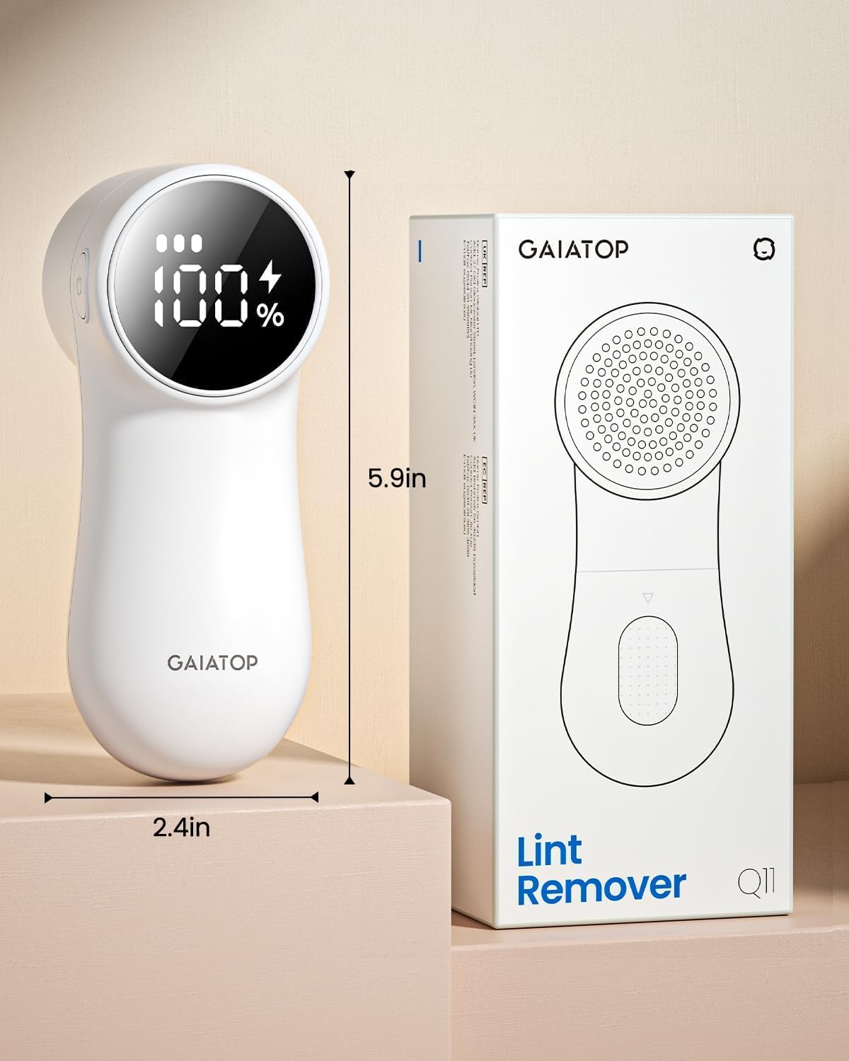 GAIATOP Fabric Shaver Rechargeable Lint Remover, 3 Speeds Sweater Defuzzer