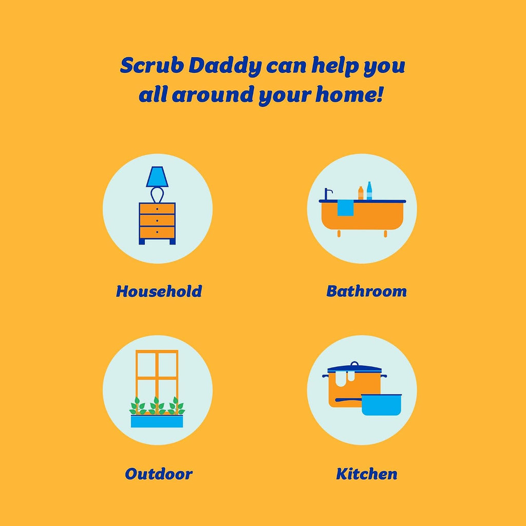 Scrub Daddy Original Dish Sponge Twin Pack, Smiley Face Sponges for Cleaning & Washing Up - Multipack Kitchen Non Scratch Scourers with FlexTexture Firm & Soft Scrubbing, Dishwashing Scrubber - Yellow