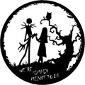 Benziso Nightmare Before Christmas Decor Halloween Decorations Christmas Metal Wall Art Valentine's Day Decorations Jack Wall Hanging Sign for Indoor Outdoor (Black 13in x13in)