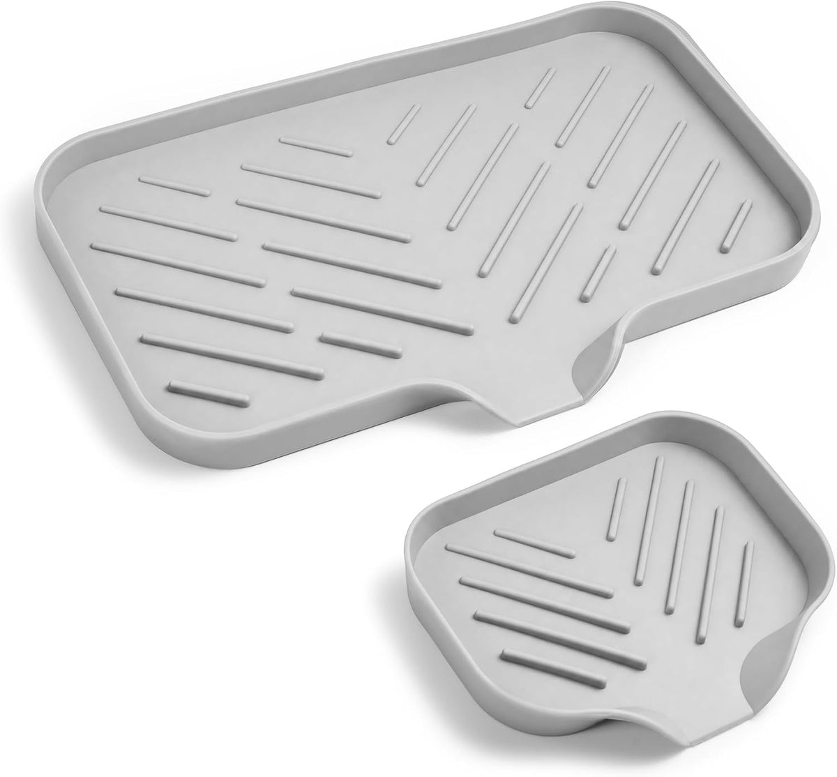 2 PCS Silicone Soap Dish with Drain, Soap Holder Sponge Drain Rack, Self-Draining Sink Organizer Tray for Kitchen & Bathroom