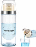 LGURT 13.5oz Clear Glass Mouthwash Dispenser with Measuring Cup