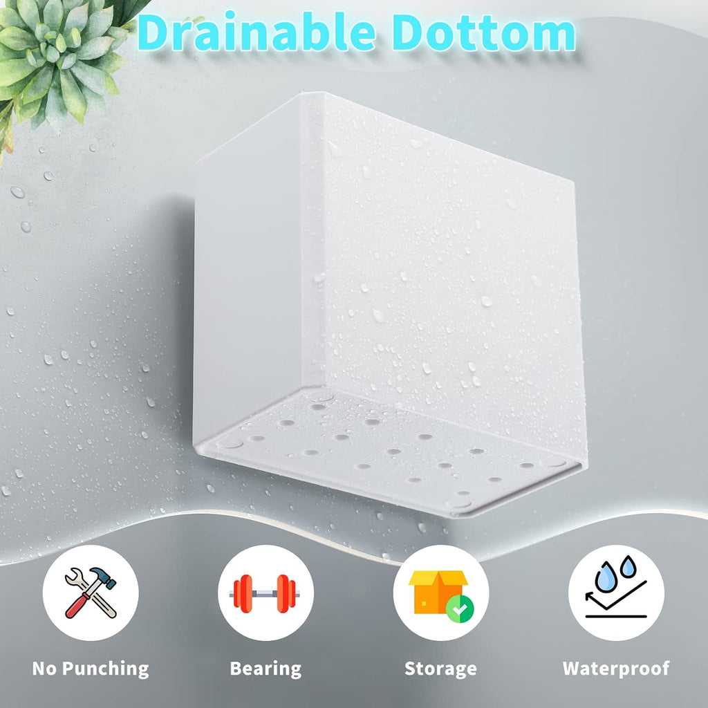 Suclain 4 Pcs Wall Mounted Organizer Floating Shelf Wall Bin, White