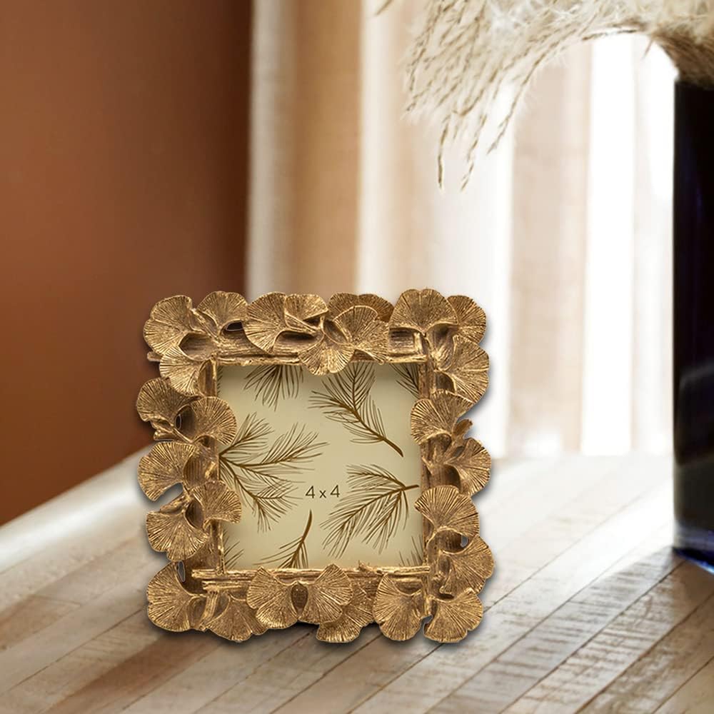 4x4 Vintage Picture Frame, Small Antique Gold Frame Square