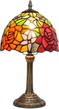 Tiffany Lamp Stained Glass Table Lamp Rose Flower Small Bedside Lamp Living Room Dining Room Office Decoration Desk Lamp Home Decoration Creative Gift