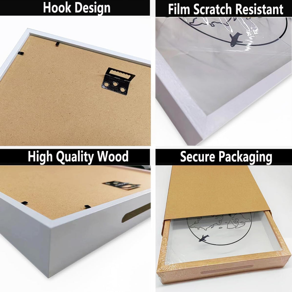 Adventure Archive Shadow Box with Slot, 12In White Travel Memory Box