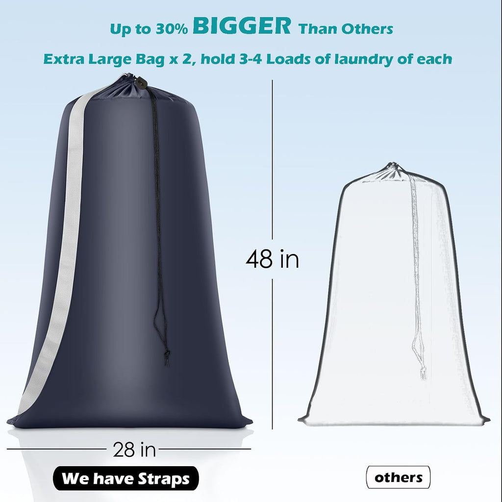 Coomee Heavy Duty Laundry Bag, 2 Pack XXL Nylon Laundry Bags with Straps