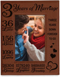 KATE POSH 3rd Anniversary Engraved Rawhide Leather Picture Frame (5x7 Vertical)