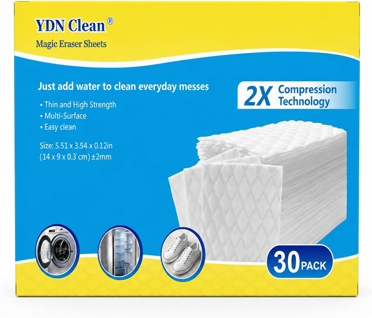 Magic Sponge Eraser Sheet, 2X Melamine Foam Cleaning Wipes Portable (30)