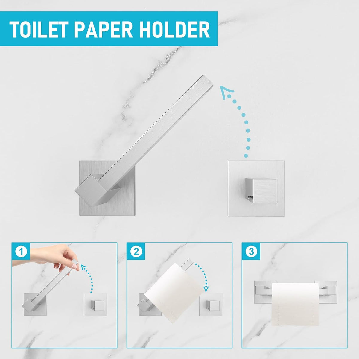 Toilet Paper Holder Wall Mount, Brushed Nickel Paper Towel Holder Double Base Large Stainless Steel Bathroom Toilet Tissue Roll Holder, Commercial Toilet Paper Dispenser