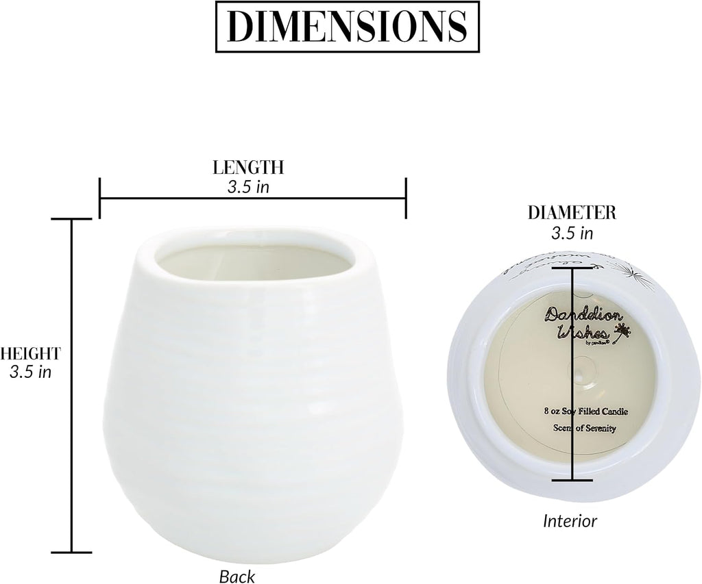 Pavilion - 8 Oz Candle Holder - White Ceramic Candle Jar with 100% Soy Wax Candle Cotton Scent "I Always Wished For A Friend Like You" Ideal Gift for a Friend - Printed Text, Love Theme & Oval Shape