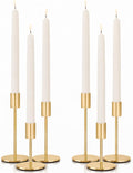 zeochyni French Gold Candlesticks Holder, Set of 6 Taper Candle Holders